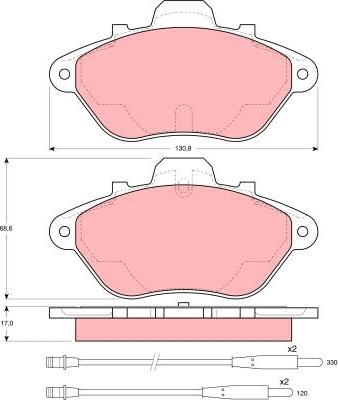 TRW GDB956 - Bremžu uzliku kompl., Disku bremzes www.autospares.lv