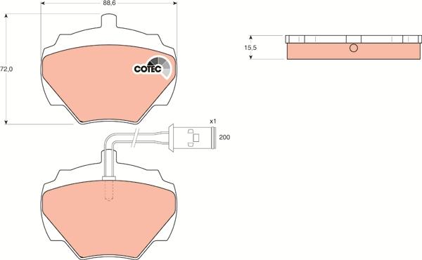 TRW GDB976 - Тормозные колодки, дисковые, комплект www.autospares.lv