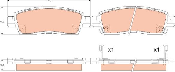 TRW GDB4455 - Bremžu uzliku kompl., Disku bremzes www.autospares.lv