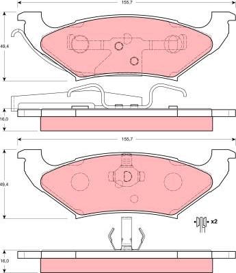 TRW GDB4045 - Bremžu uzliku kompl., Disku bremzes www.autospares.lv