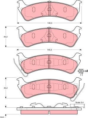 TRW GDB4041 - Bremžu uzliku kompl., Disku bremzes www.autospares.lv