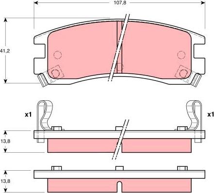 TRW GDB4042 - Bremžu uzliku kompl., Disku bremzes www.autospares.lv