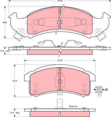 TRW GDB4054 - Bremžu uzliku kompl., Disku bremzes www.autospares.lv