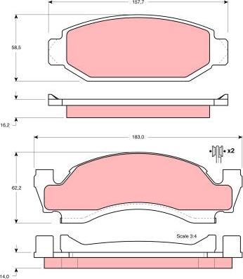 TRW GDB4058 - Bremžu uzliku kompl., Disku bremzes www.autospares.lv