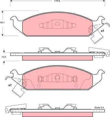 TRW GDB4016 - Bremžu uzliku kompl., Disku bremzes www.autospares.lv