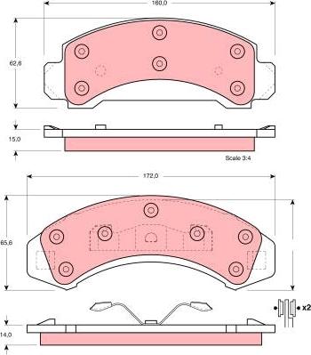 TRW GDB4013 - Bremžu uzliku kompl., Disku bremzes www.autospares.lv