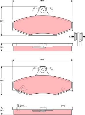 TRW GDB4088 - Bremžu uzliku kompl., Disku bremzes www.autospares.lv