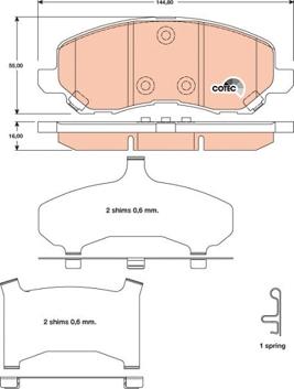 TRW GDB4142 - Тормозные колодки, дисковые, комплект www.autospares.lv