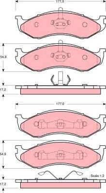 TRW GDB4104DT - Bremžu uzliku kompl., Disku bremzes www.autospares.lv