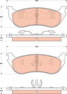 TRW GDB4132 - Тормозные колодки, дисковые, комплект www.autospares.lv