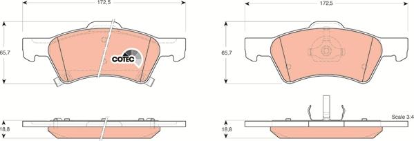 TRW GDB4129 - Тормозные колодки, дисковые, комплект www.autospares.lv