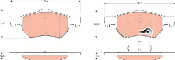 TRW GDB4128 - Brake Pad Set, disc brake www.autospares.lv