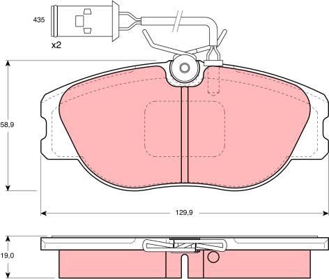 TRW GDB483 - Тормозные колодки, дисковые, комплект www.autospares.lv