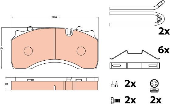 TRW GDB5084 - Bremžu uzliku kompl., Disku bremzes www.autospares.lv