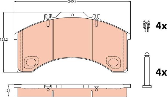 TRW GDB5024 - Bremžu uzliku kompl., Disku bremzes www.autospares.lv