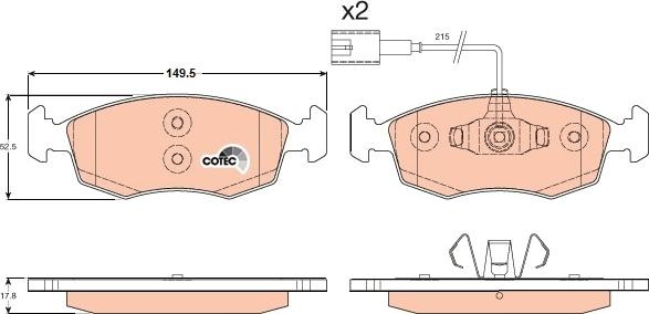 TRW GDB1900 - Тормозные колодки, дисковые, комплект www.autospares.lv