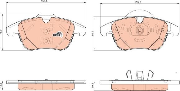 TRW GDB1925 - Тормозные колодки, дисковые, комплект www.autospares.lv