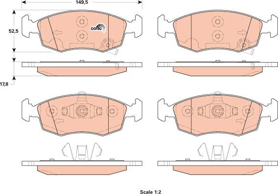 TRW GDB1921 - Bremžu uzliku kompl., Disku bremzes www.autospares.lv