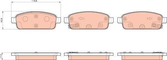 TRW GDB1927 - Bremžu uzliku kompl., Disku bremzes www.autospares.lv