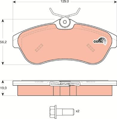 TRW GDB1496 - Тормозные колодки, дисковые, комплект www.autospares.lv