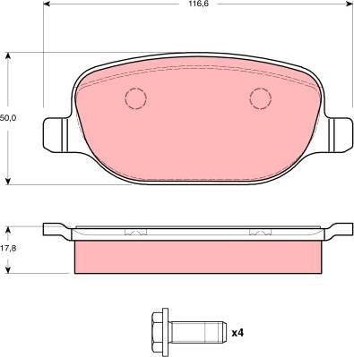 TRW GDB1490 - Тормозные колодки, дисковые, комплект www.autospares.lv