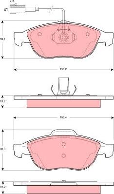 TRW GDB1444 - Brake Pad Set, disc brake www.autospares.lv