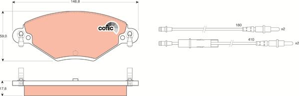 TRW GDB1448 - Bremžu uzliku kompl., Disku bremzes www.autospares.lv