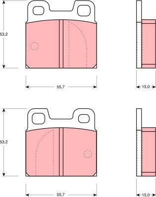 TRW GDB144 - Brake Pad Set, disc brake www.autospares.lv