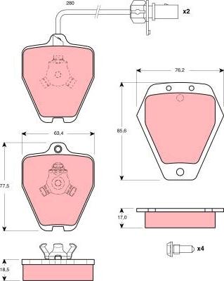 TRW GDB1451 - Brake Pad Set, disc brake www.autospares.lv