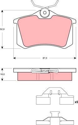 TRW GDB1467 - Тормозные колодки, дисковые, комплект www.autospares.lv