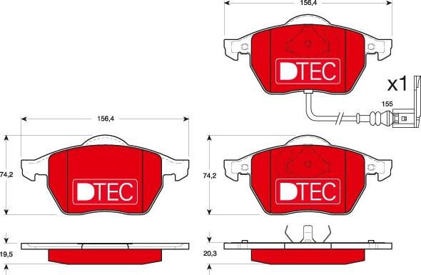 TRW GDB1403DTE - Тормозные колодки, дисковые, комплект www.autospares.lv