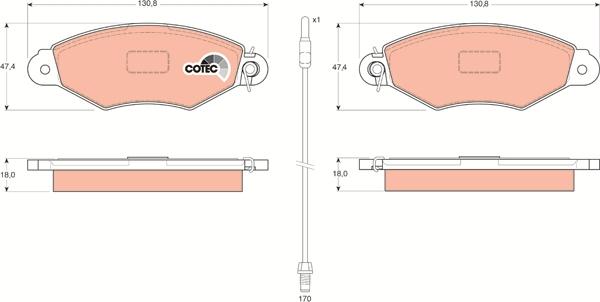 TRW GDB1402 - Тормозные колодки, дисковые, комплект www.autospares.lv