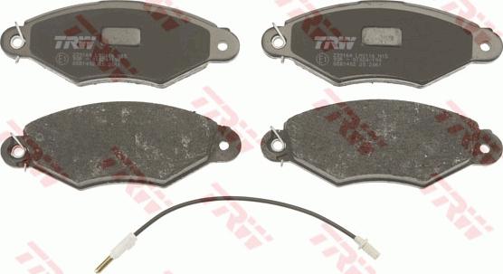 TRW GDB1402 - Тормозные колодки, дисковые, комплект www.autospares.lv