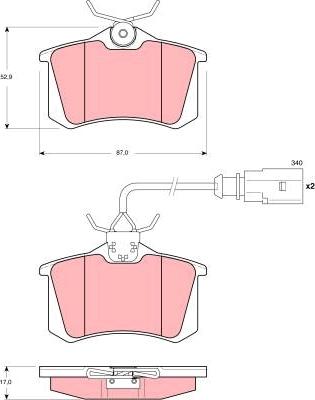 TRW GDB1417 - Тормозные колодки, дисковые, комплект www.autospares.lv