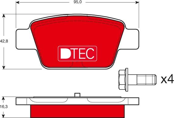 TRW GDB1485DTE - Тормозные колодки, дисковые, комплект www.autospares.lv