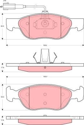 TRW GDB1486 - Тормозные колодки, дисковые, комплект www.autospares.lv