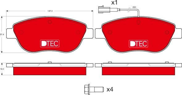 TRW GDB1483DTE - Bremžu uzliku kompl., Disku bremzes www.autospares.lv