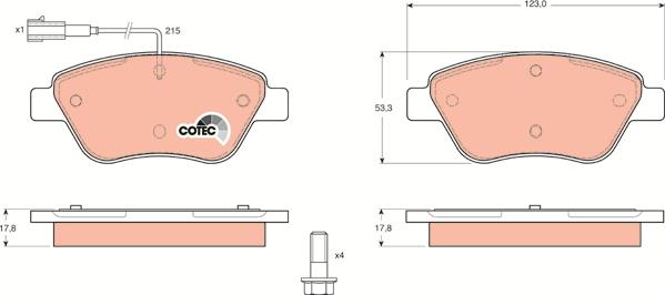 TRW GDB1482 - Brake Pad Set, disc brake www.autospares.lv