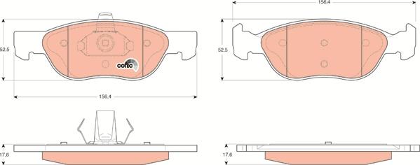 TRW GDB1487 - Brake Pad Set, disc brake www.autospares.lv