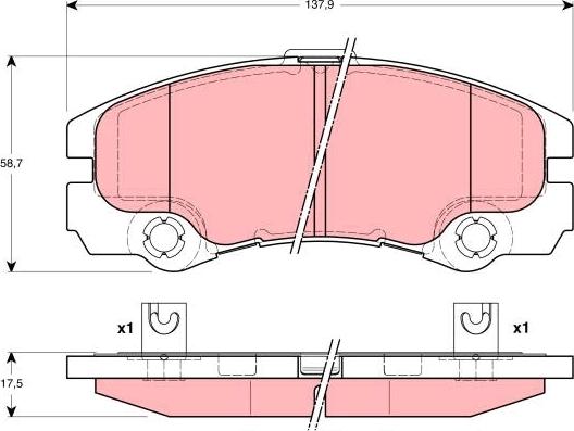 TRW GDB1436 - Bremžu uzliku kompl., Disku bremzes www.autospares.lv