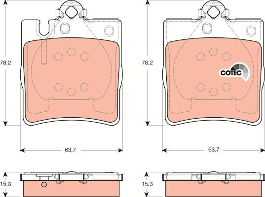 TRW GDB1421 - Bremžu uzliku kompl., Disku bremzes www.autospares.lv