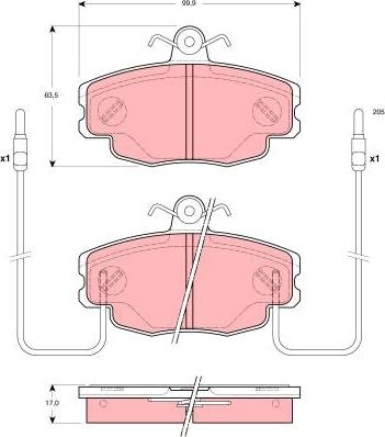 TRW GDB1428 - Bremžu uzliku kompl., Disku bremzes www.autospares.lv