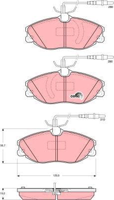 TRW GDB1423 - Bremžu uzliku kompl., Disku bremzes www.autospares.lv