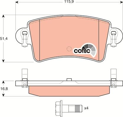 TRW GDB1470 - Brake Pad Set, disc brake www.autospares.lv