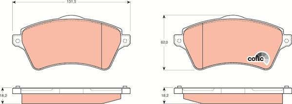 TRW GDB1473 - Bremžu uzliku kompl., Disku bremzes www.autospares.lv