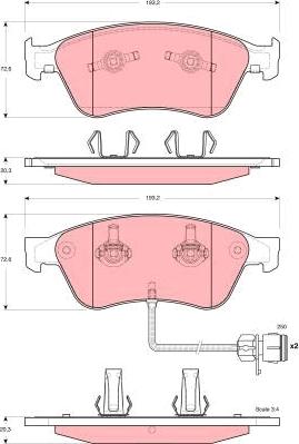 TRW GDB1598 - Тормозные колодки, дисковые, комплект www.autospares.lv