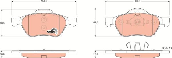 TRW GDB1540 - Bremžu uzliku kompl., Disku bremzes www.autospares.lv