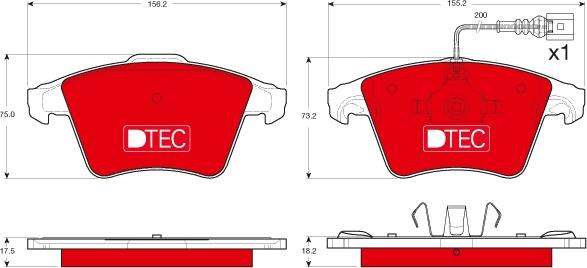 TRW GDB1556DTE - Brake Pad Set, disc brake www.autospares.lv