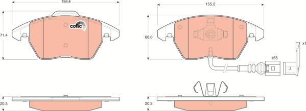 TRW GDB1550 - Тормозные колодки, дисковые, комплект www.autospares.lv