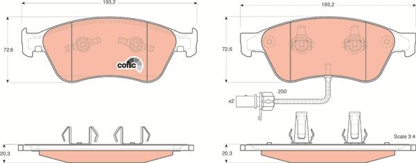 TRW GDB1553 - Тормозные колодки, дисковые, комплект www.autospares.lv